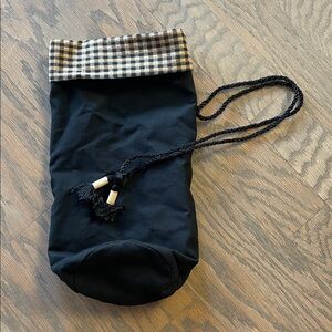 NEW Longaberger BEVERAGE Wine Carrier TOTE Liner gingham black fabric for basket